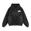 Sunfade Two-way Zipper Boxy Fleece Hoodie